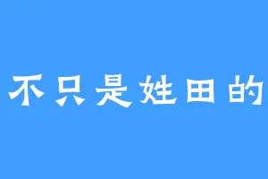 不只是姓田的