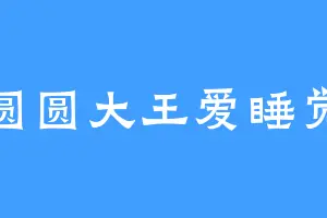 圆圆大王爱睡觉