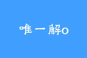 唯一解o