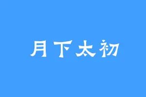 月下太初
