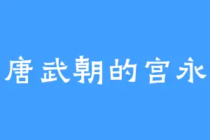 圣唐武朝的宫永照