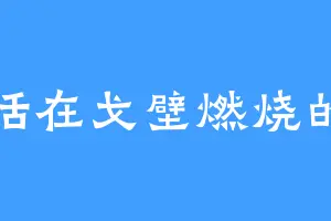 生活在戈壁燃烧的心