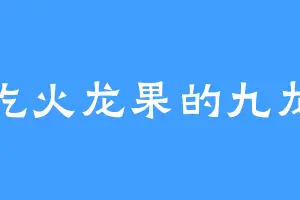 爱吃火龙果的九龙皇