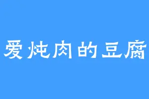 爱炖肉的豆腐
