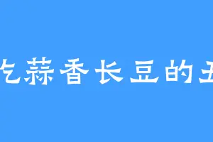 爱吃蒜香长豆的丑丫