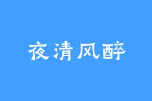 夜清风醉