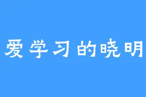 爱学习的晓明
