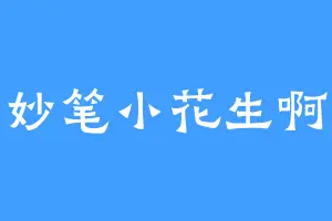 妙笔小花生啊