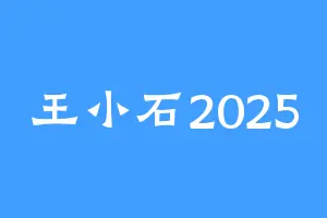 王小石2025