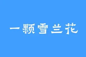 一颗雪兰花