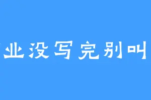 作业没写完别叫我
