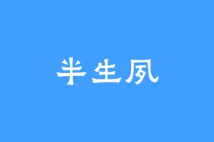 半生夙