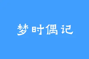 梦时偶记