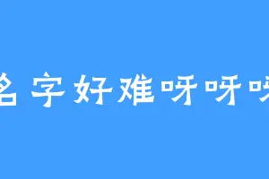 起名字好难呀呀呀呀