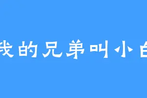 我的兄弟叫小白