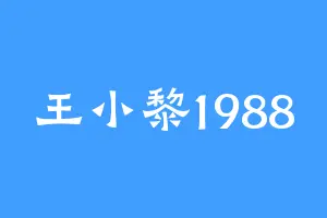 王小黎1988