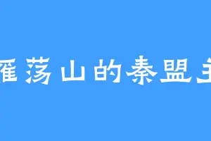 雁荡山的秦盟主