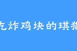爱吃炸鸡块的琪猫猫