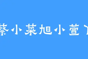 蔡小菜旭小萱丫