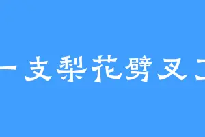 一支梨花劈叉了
