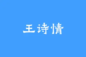王诗情