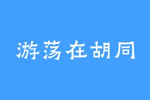 游荡在胡同