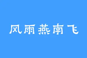 风雨燕南飞