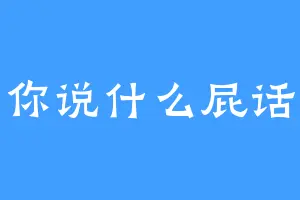 你说什么屁话