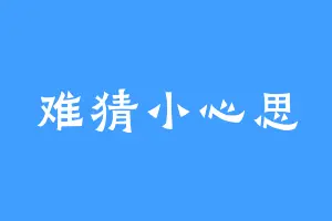 难猜小心思