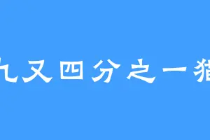 九又四分之一猫