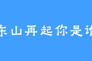 东山再起你是谁