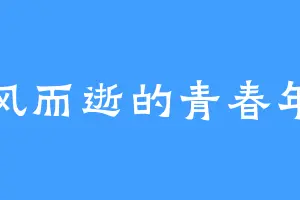 随风而逝的青春年华