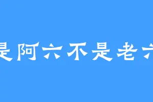 是阿六不是老六