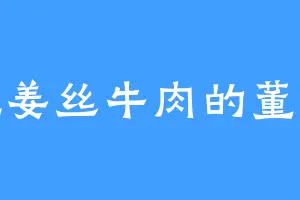 爱吃姜丝牛肉的董大少