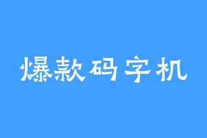 爆款码字机