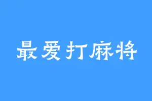 最爱打麻将