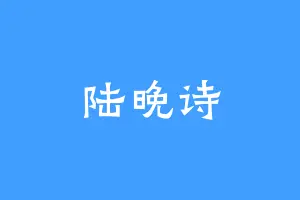 陆晚诗